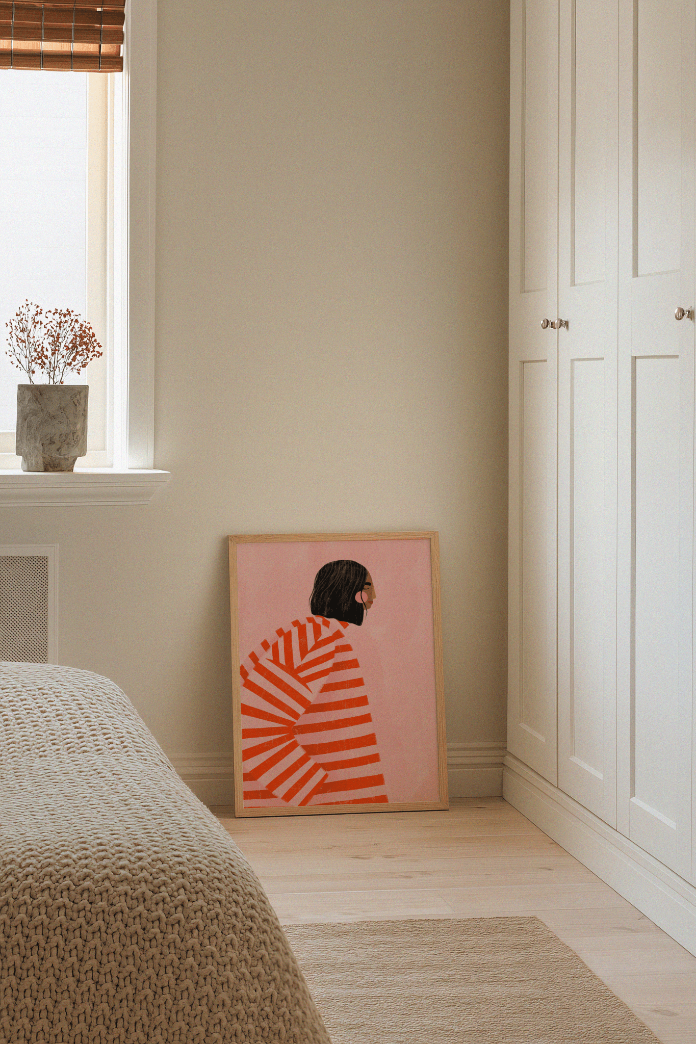 The Woman with the Orange Stripes Poster