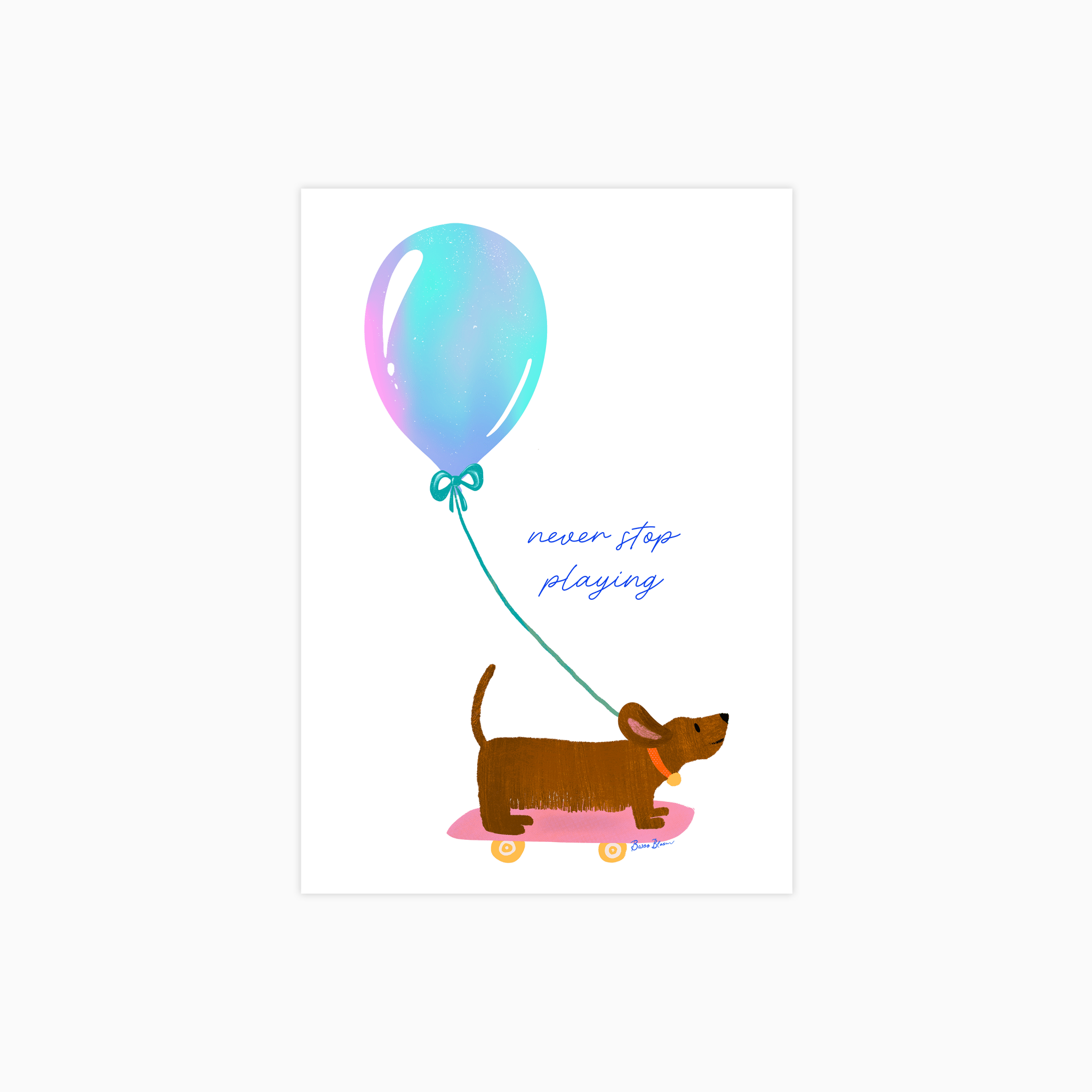 Never Stop Playing - Dachshund Kids Poster