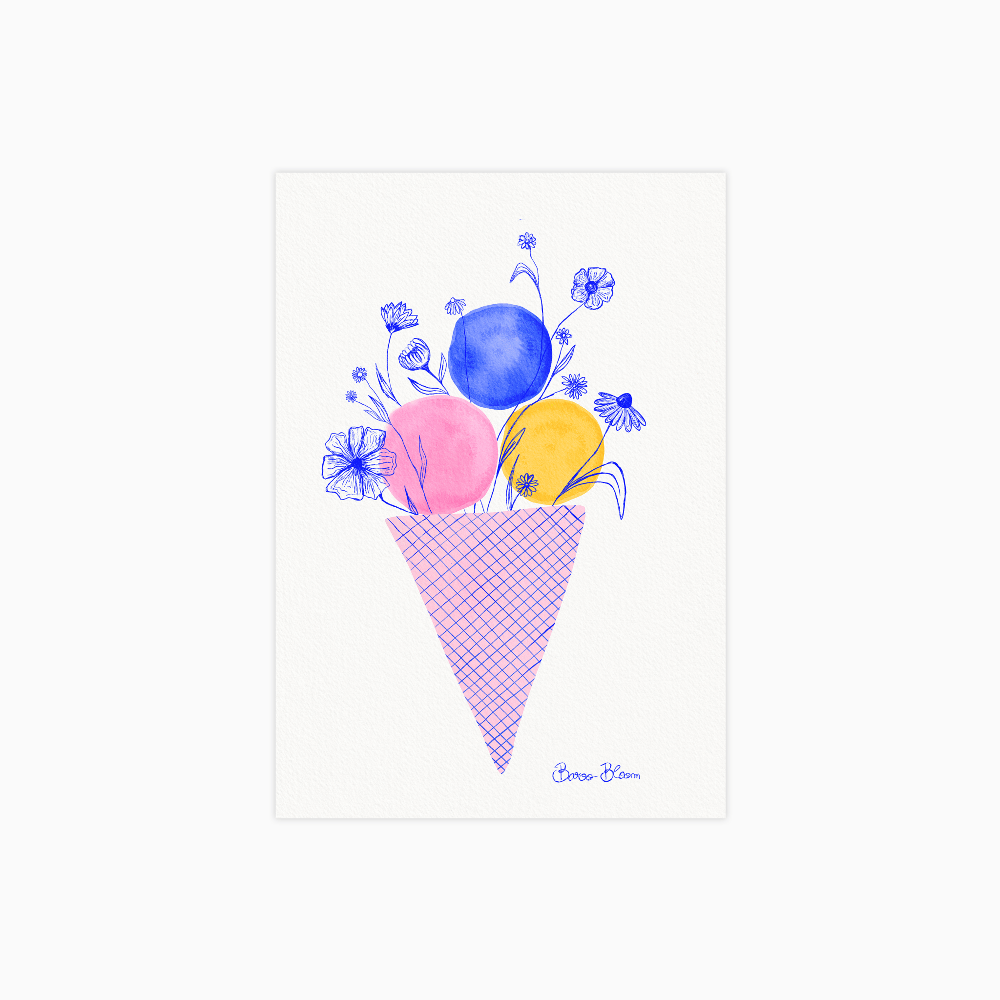 Ice Cream Flowers Poster
