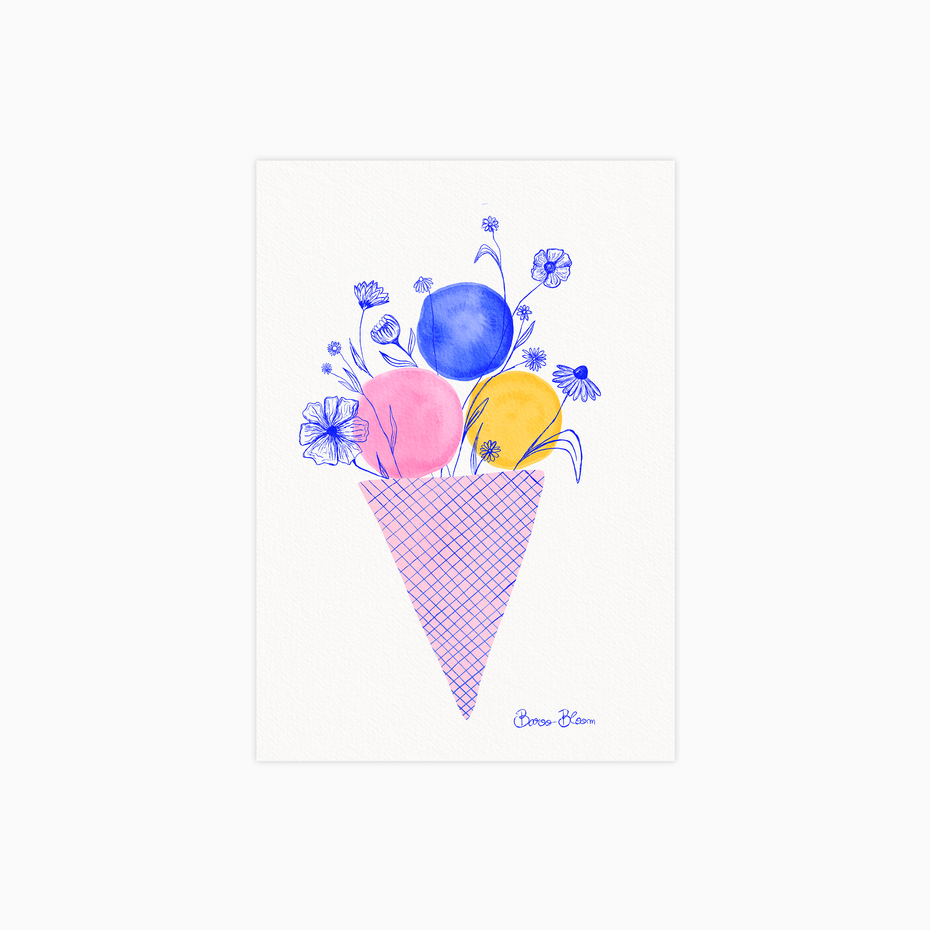 Ice Cream Flowers Poster
